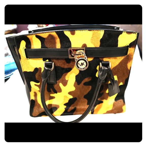 Michael Kors - Green Camo haired, leather bag